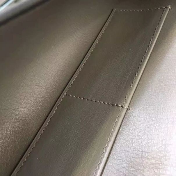 Hermes original calfskin handmade egee clutch E001 grey