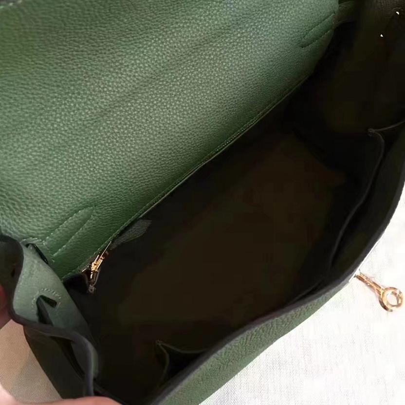 Hermes original togo leather kelly 25 bag K25 vert veronese