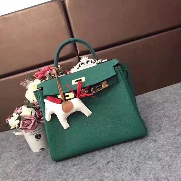Hermes original togo leather kelly 25 bag K25  green