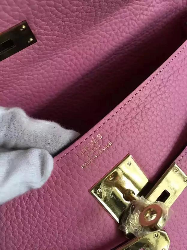 Hermes togo leather kelly 32 bag K032 pink