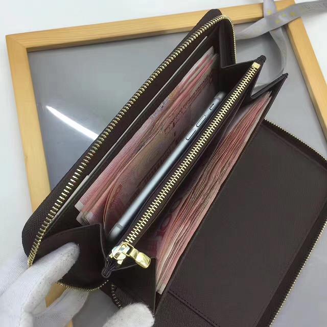 Louis Vuitton top origial damier ebene zippy organiser wallet N60003