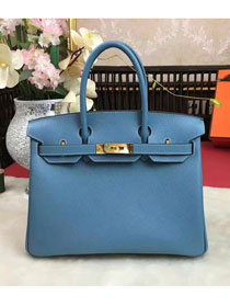 Hermes original epsom leather birkin 30 bag H30 blue