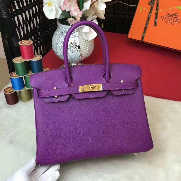 Hermes original epsom leather birkin 25 bag H25-3 anemone