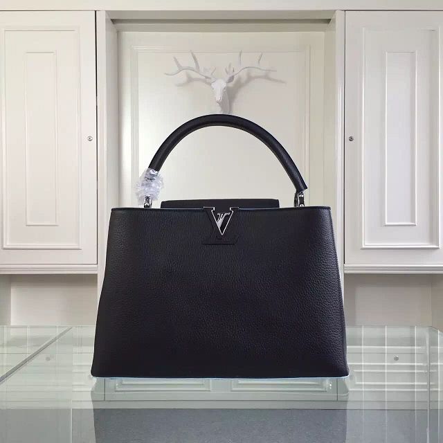 Louis vuitton original taurillon leather capucines pm M42242 black