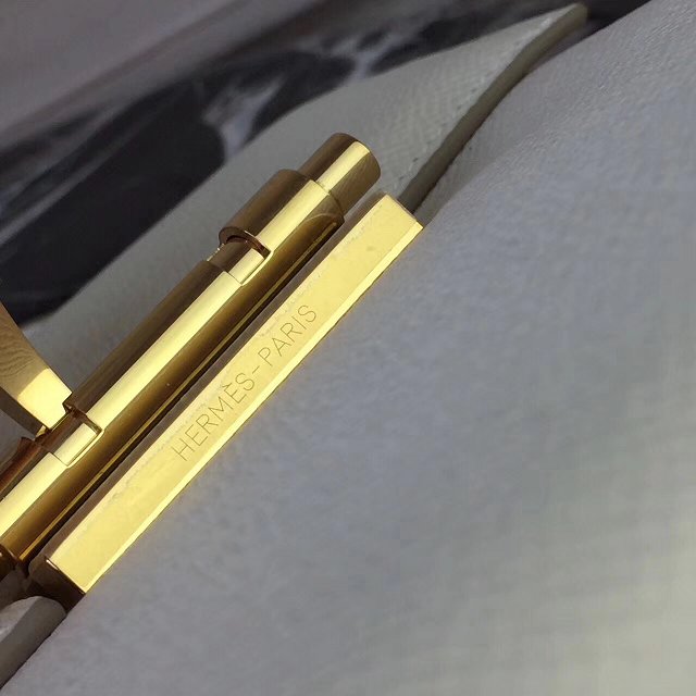 Hermes original epsom leather verrou chaine bag V23 white