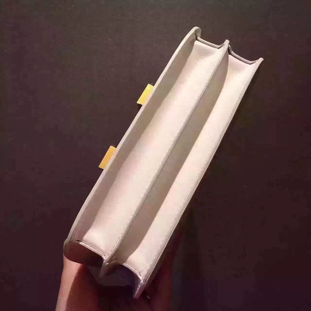 Hermes original box leather constance bag C024 white