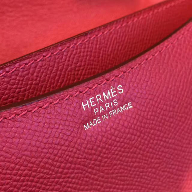 Hermes original epsom leather small constance bag C019 rouge casaque