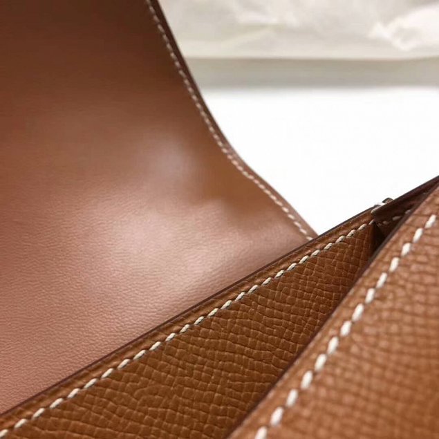 Hermes original epsom leather small constance bag C019 gold brown