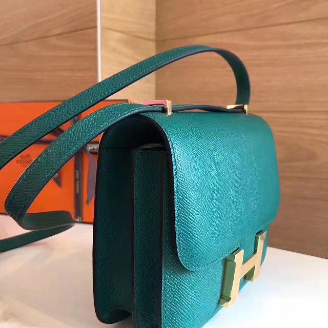 Hermes original epsom leather small constance bag C019 vert fonce