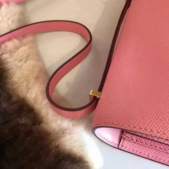 Hermes original epsom leather small constance bag C019 rose confetti