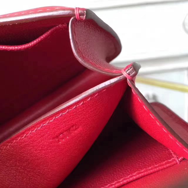 Hermes original epsom leather small constance bag C019 red