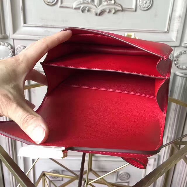 Hermes original epsom leather small constance bag C019 red