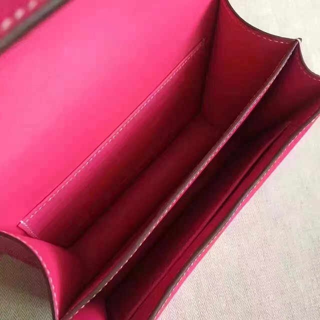 Hermes original epsom leather small constance bag C019 rose red
