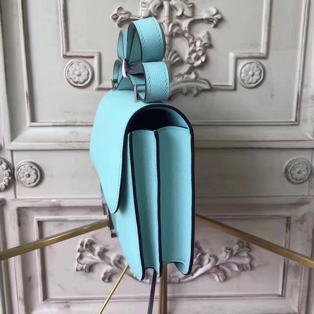 Hermes original epsom leather small constance bag C019 blue atoll