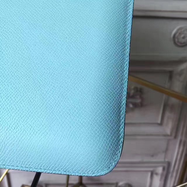 Hermes original epsom leather small constance bag C019 blue atoll
