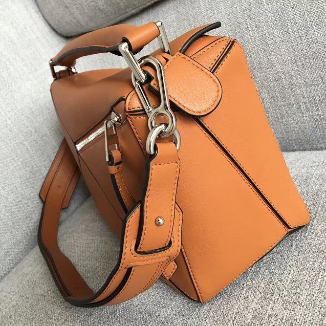 Loewe original calfskin medium puzzle bag A510P49 brown