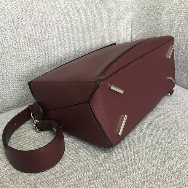 Loewe original calfskin medium puzzle bag A510P49 burgundy