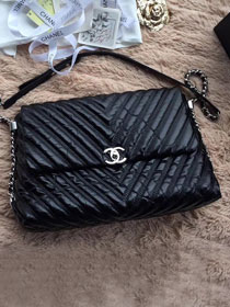 2019 CC original aged calfskin flap bag A57707 black