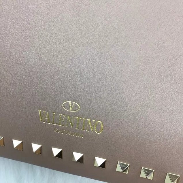 Valentino original calfskin rockstud clutch 0147 nude