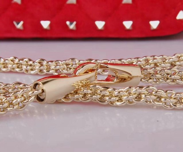 Valentino original suede rockstud small chain bag 0123 red