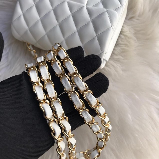 CC original lambskin super mini flap bag A35200 white