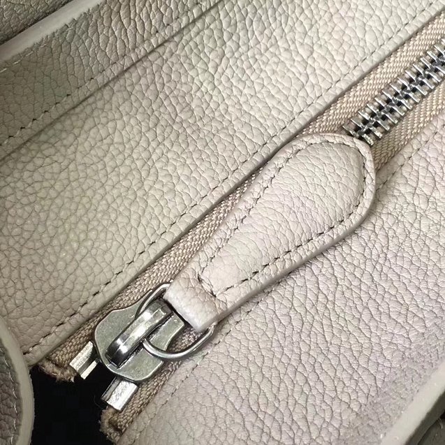 Celine original grained calfskin micro luggage handbag 189793 light grey