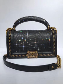 CC original python leather medium le boy handbag A94804 black