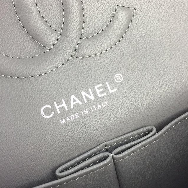 CC original handmade lambskin medium flap bag HA01112 grey