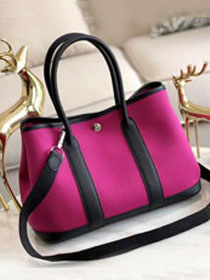 Hermes original canvas small garden party 30 bag G30 rose red