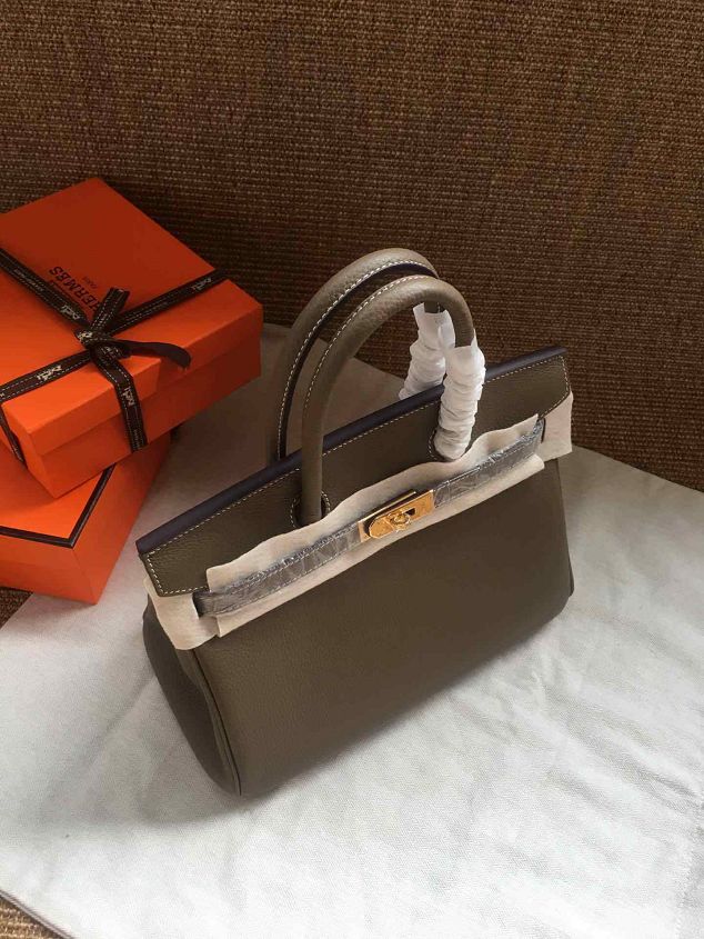 Hermes soft calf leather birkin 25 bag H25-5 dark grey