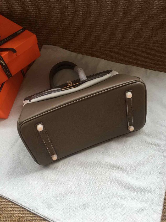 Hermes soft calf leather birkin 25 bag H25-5 dark grey