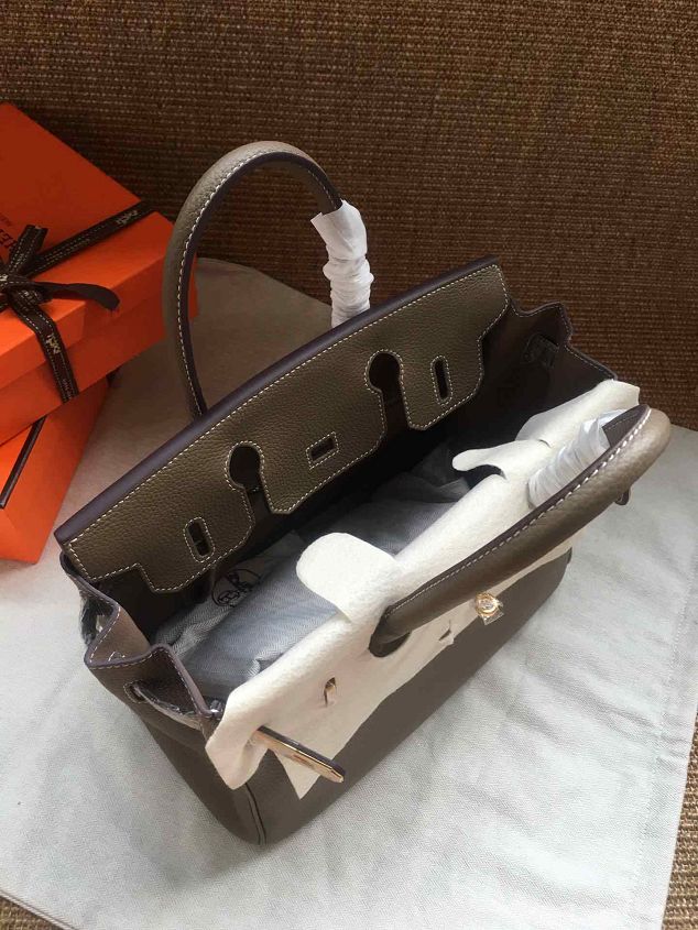 Hermes soft calf leather birkin 25 bag H25-5 dark grey