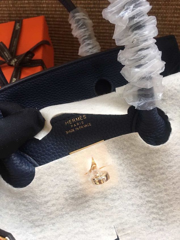 Hermes soft calf leather birkin 35 bag H35-5 navy blue