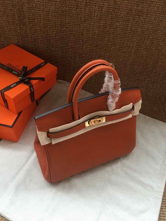 Hermes soft calf leather birkin 35 bag H35-5 orange
