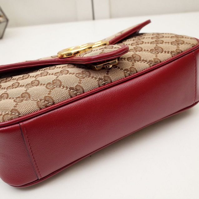 2020 GG original canvas small marmont bag 443497 red