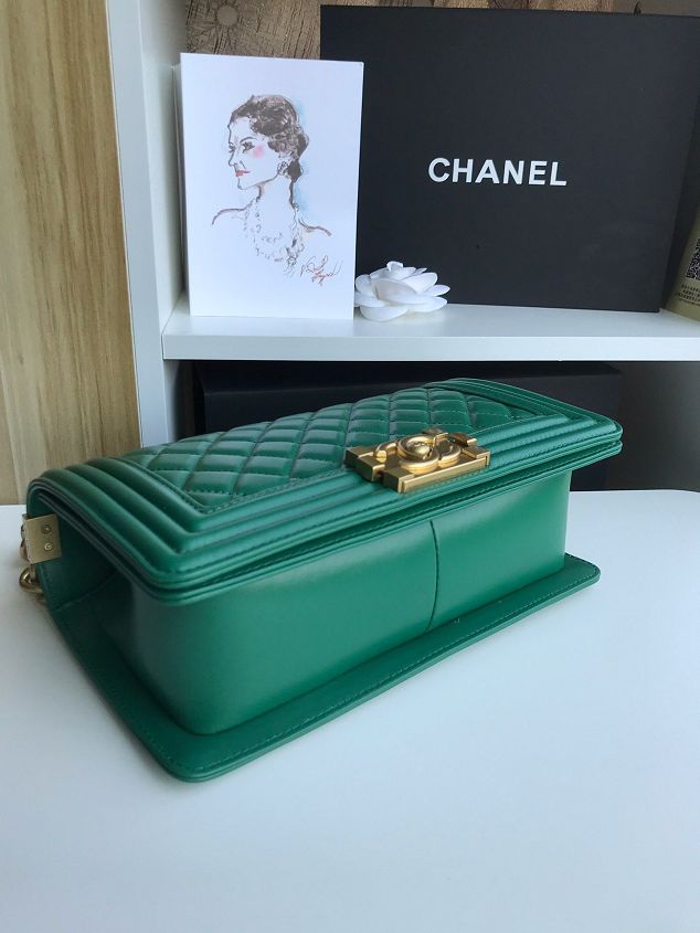 CC original lambskin medium boy handbag A67086-6 green