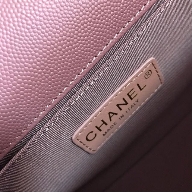 CC original grained calfskin boy handbag A67086-2 pink