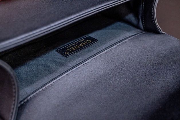 CC original customized lambskin boy handbag A67086-2 black(smooth hardware)