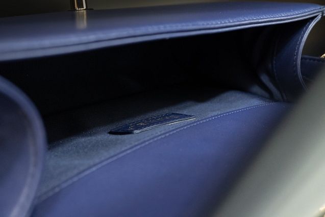 CC original customized lambskin boy handbag A67086-2 navy blue(smooth hardware)