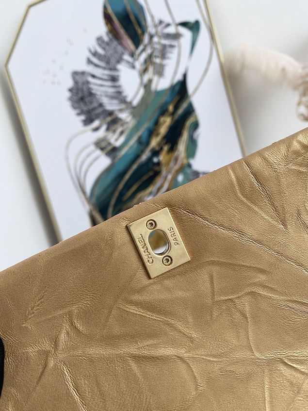 CC original aged calfskin small coco handle bag A92990 gold