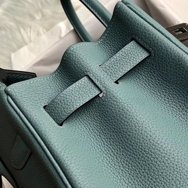 Hermes original togo leather birkin 25 bag H25-1 azure