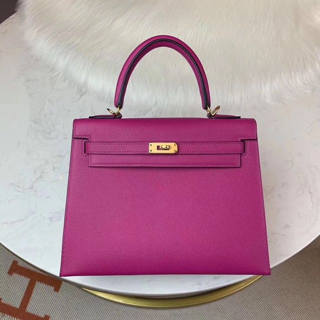 Hermes original epsom leather kelly 32 bag K32-1 peach red