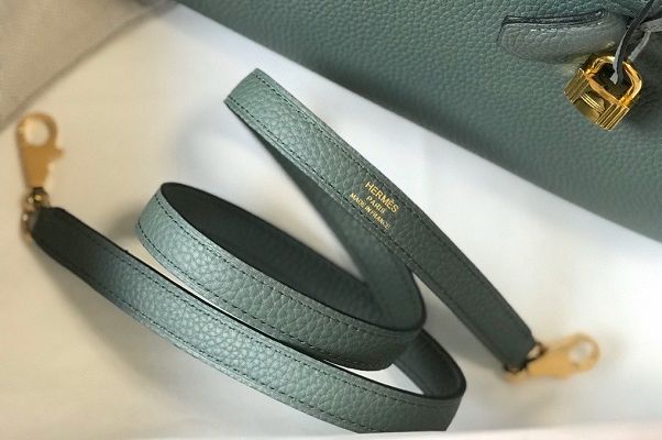 Hermes original togo leather kelly 32 bag K32 azure