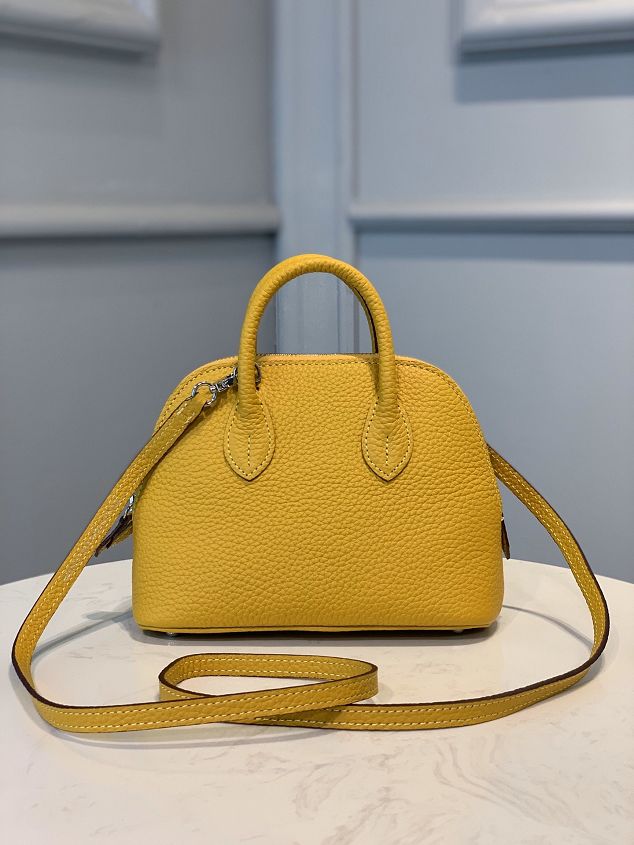 Hermes original togo leather mini bolide bag H018 amber