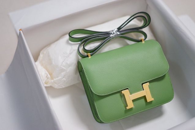 Hermes original epsom leather small constance bag C019 vert criquet