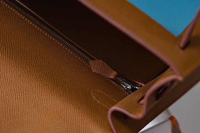 Hermes handmade original epsom leather kelly bag K00036 brown&black&blue