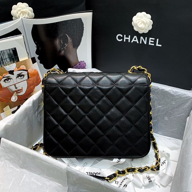 CC original lambskin medium classic flap bag A01088 black