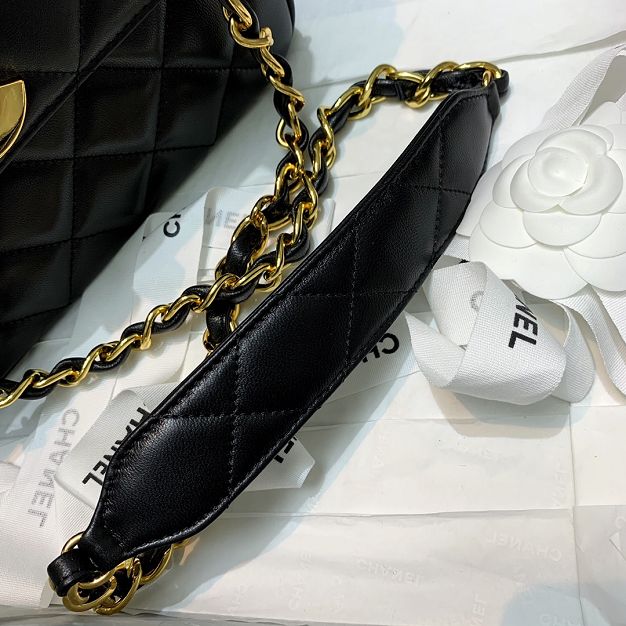 CC original lambskin medium classic flap bag A01088 black