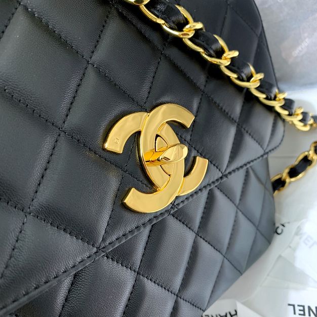 CC original lambskin medium classic flap bag A01088 black