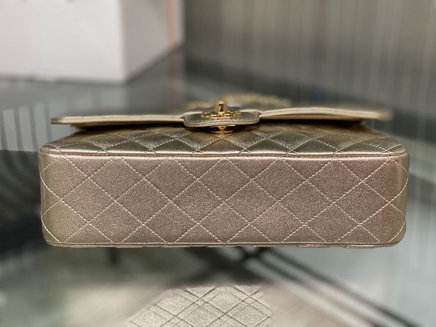 CC original lambskin medium flap bag A01112 champagne gold